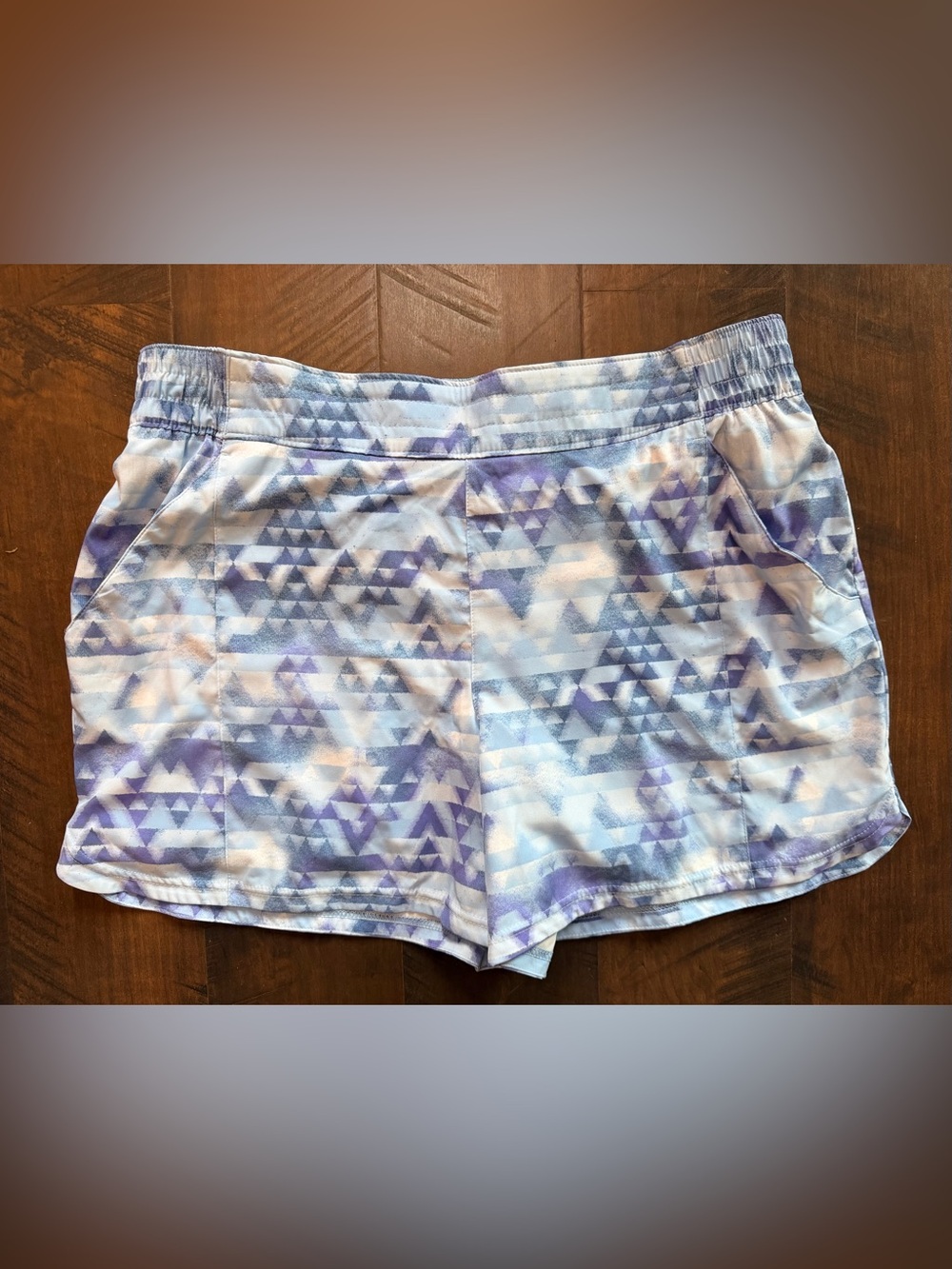 Columbia Purple Geometric Print Bike Shorts